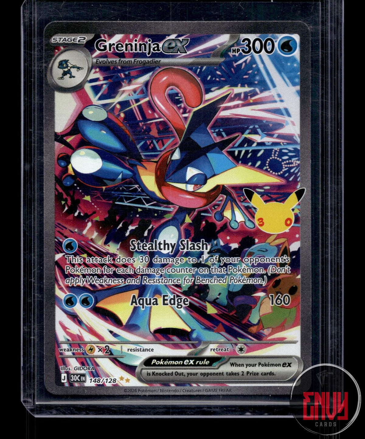Greninja ex NM 148/128 SIR ME: 30th Celebration Pokemon Holo