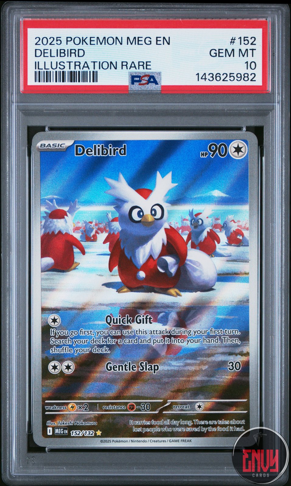 Delibird 152/132 Illustration Rare Mega Evolution Pokemon PSA 10