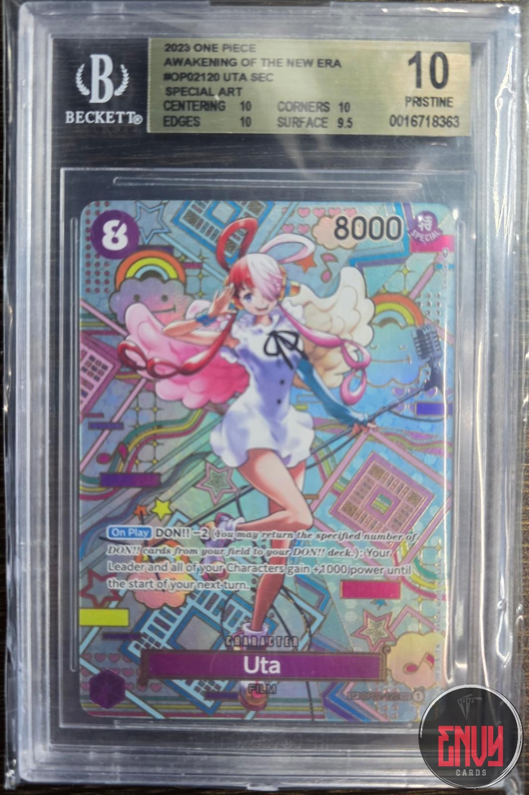 Uta (SP) NM OP02-120 SEC Awakening of the New Era  Foil Beckett Pristine 10
