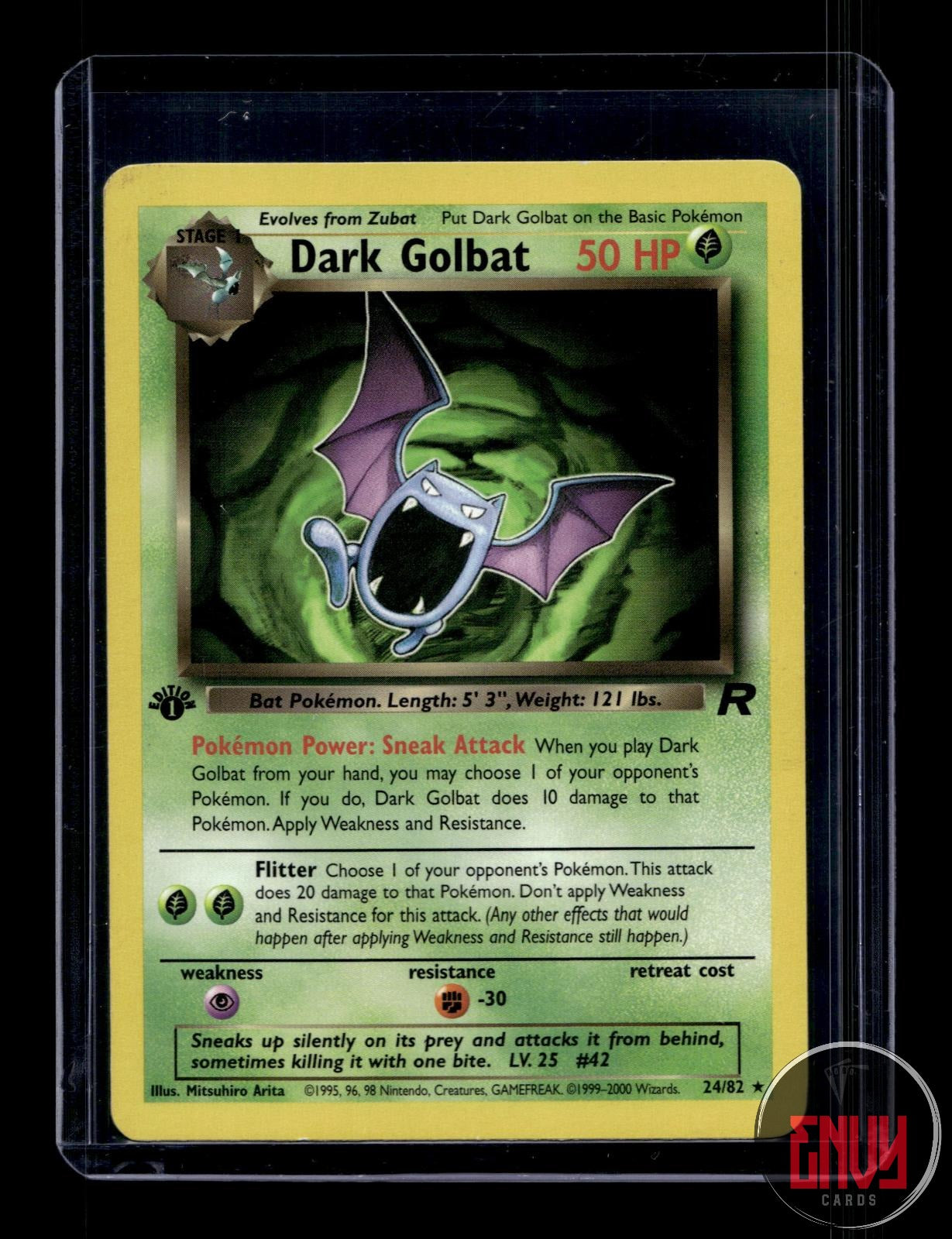 Dark Golbat Lightly Played 24/82 Rare Team Rocket Pokemon 1st Edition