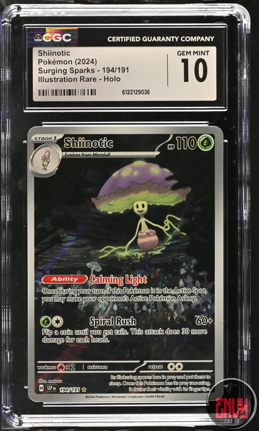 Shiinotic 194/191 Illustration Rare Holo Surging Sparks Pokemon CGC 10 Gem Mint