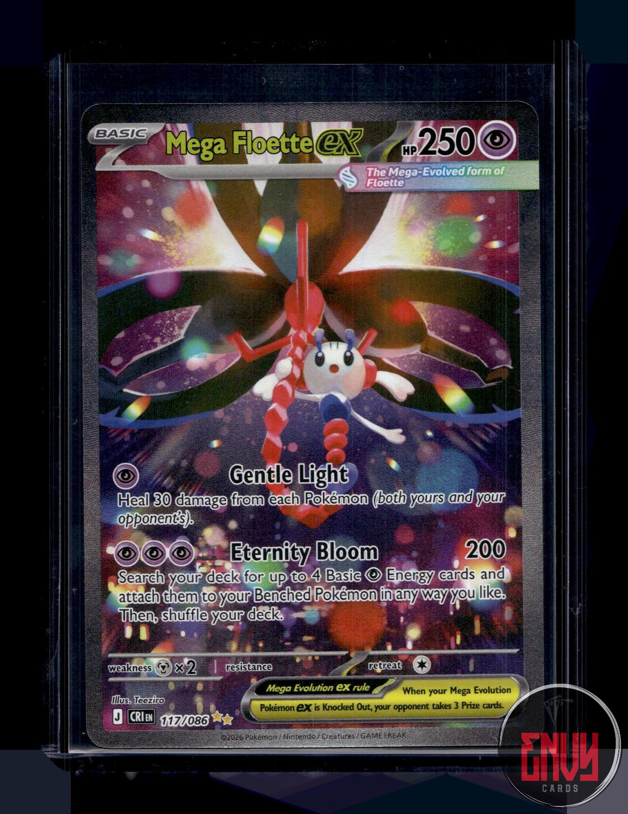 Mega Floette ex NM 117/086 Special Illustration Rare Chaos Rising Pokemon Holo