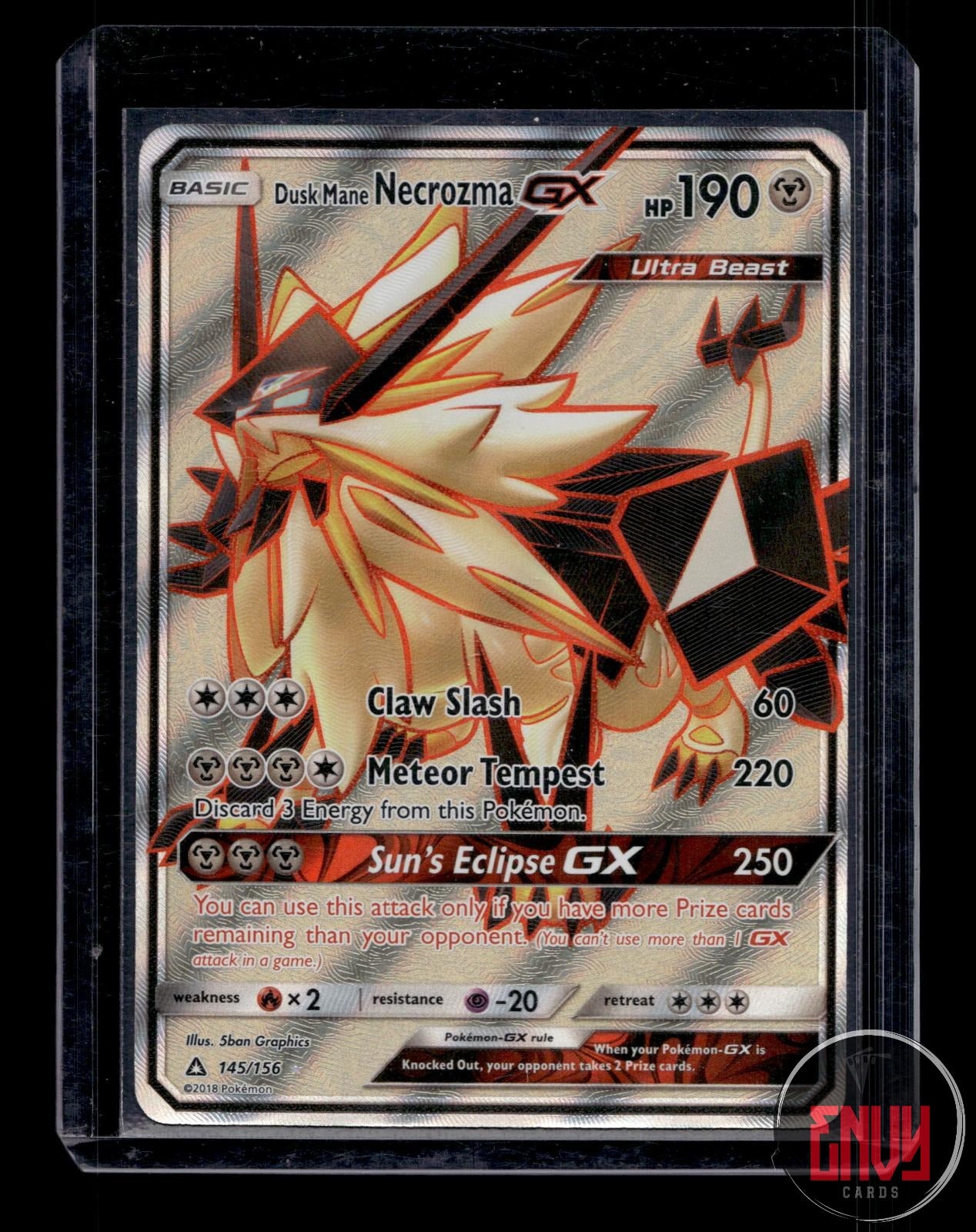 Dusk Mane Necrozma GX Near Mint 145/156 Ultra Rare Ultra Prism Pokemon