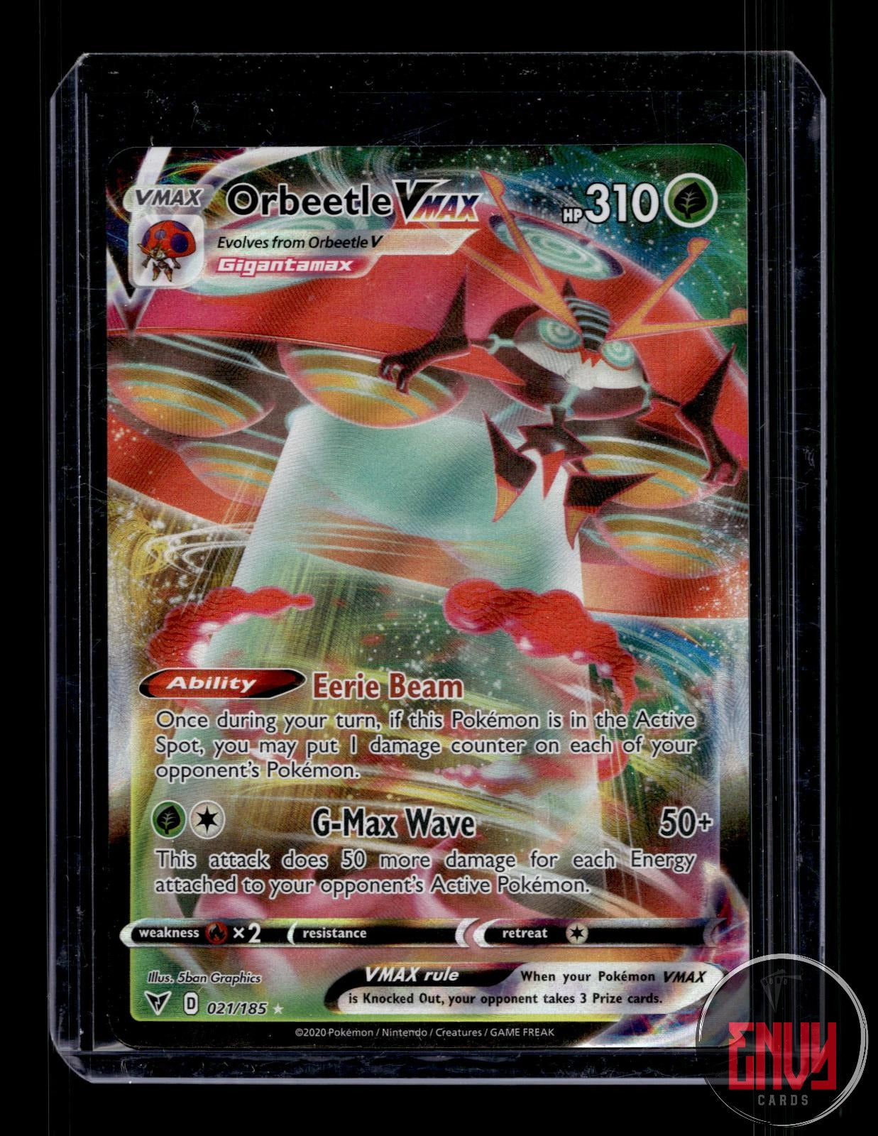 Orbeetle VMAX Near Mint 021/185 VMAX Rare Vivid Voltage Pokemon Holo