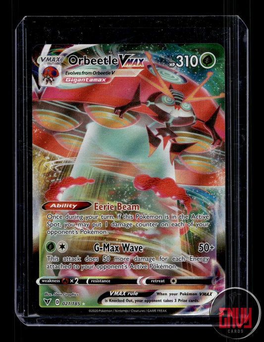 Orbeetle VMAX Near Mint 021/185 VMAX Rare Vivid Voltage Pokemon Holo