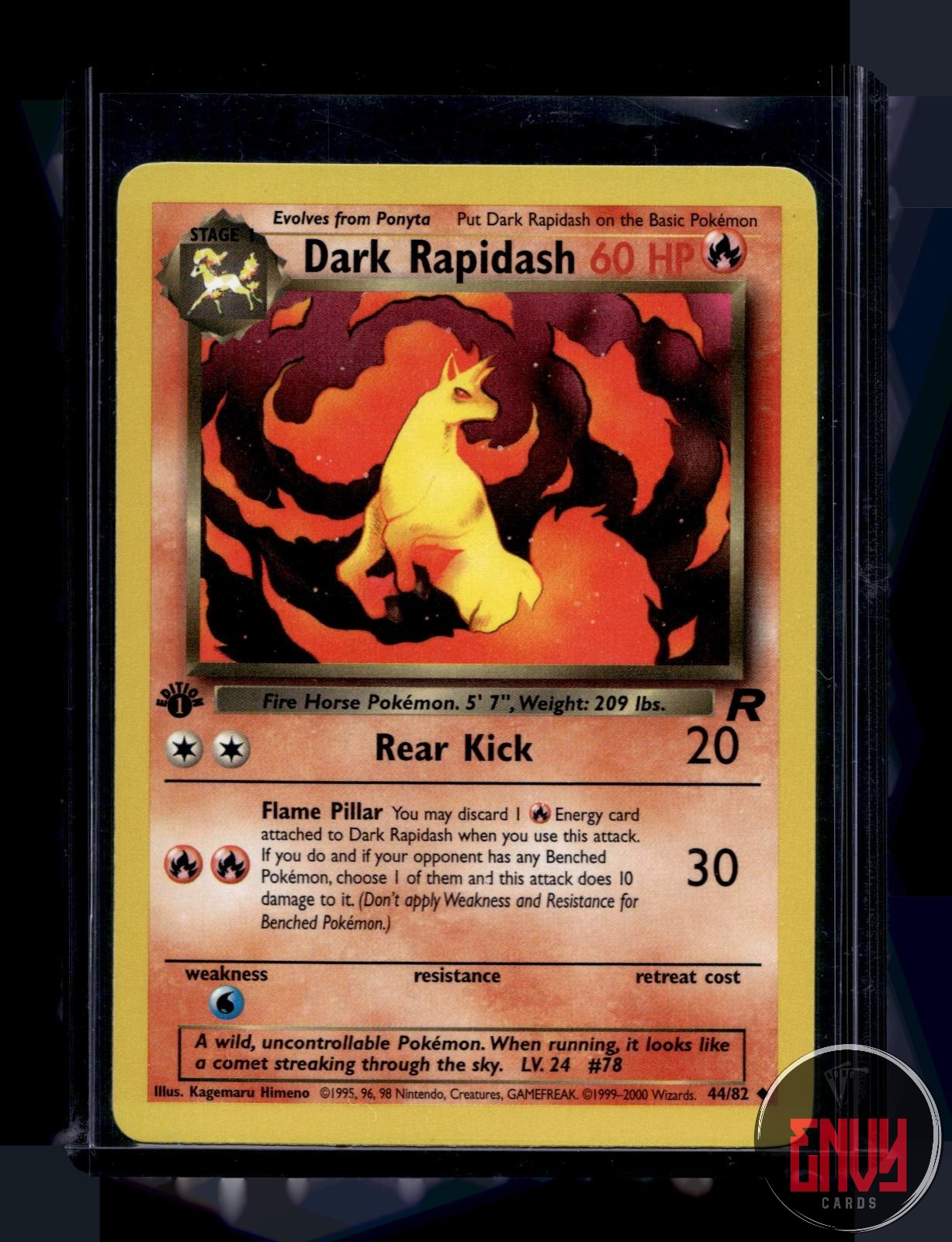 Dark Rapidash Lightly Played 44/82 Uncommon Team Rocket Pokemon 1st Edition