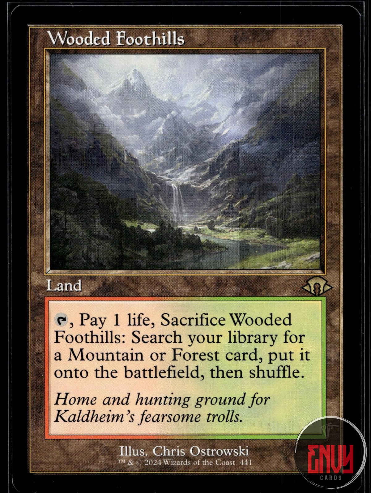 Wooded Foothills (Retro Frame) Near Mint 441 Rare Modern Horizons 3