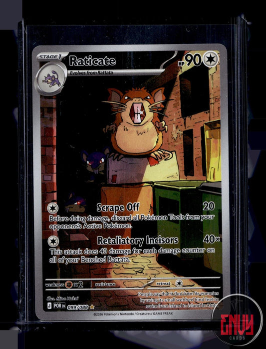 Raticate Near Mint 099/088 Illustration Rare Perfect Order Pokemon Holo