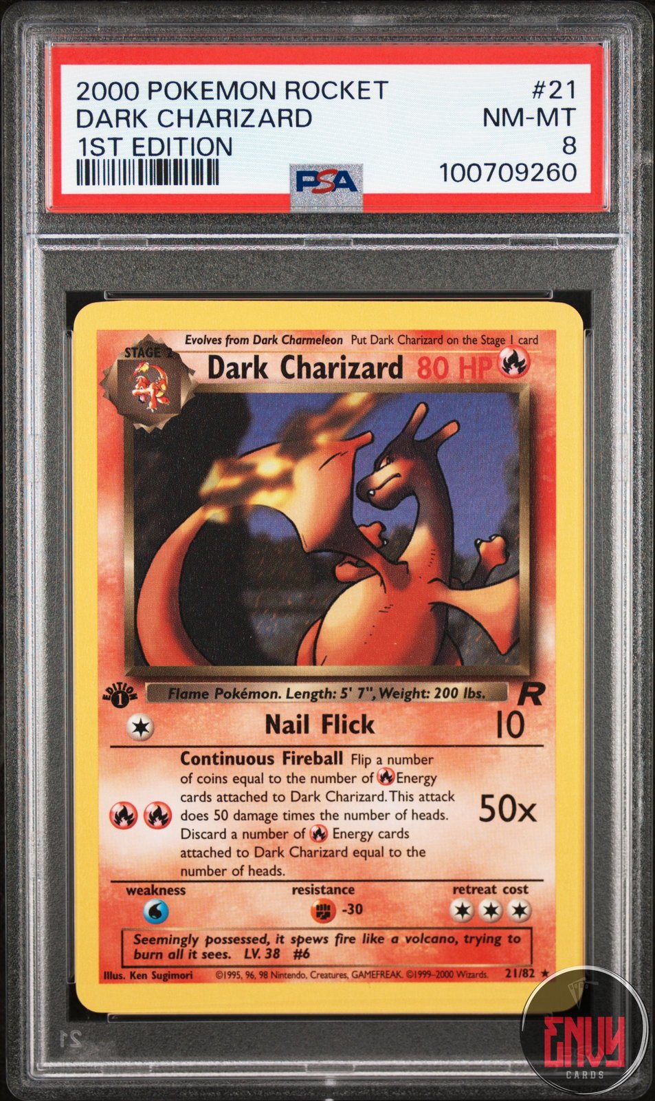 Dark Charizard 21 1st Edition Rocket Pokemon PSA 8