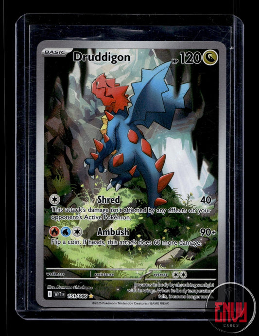 Druddigon Near Mint 151/086 Illustration Rare White Flare Pokemon