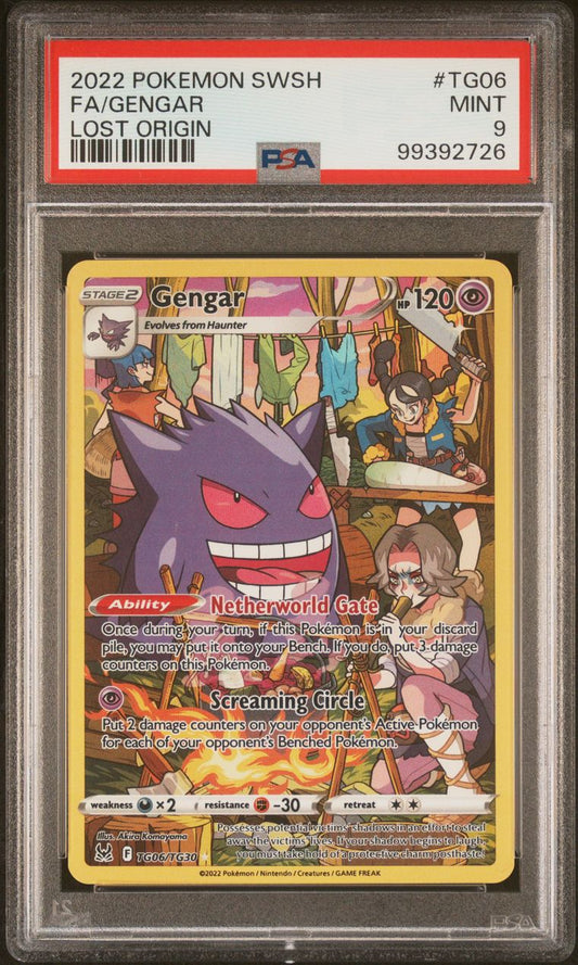GENGAR/FA LOST ORIGIN2022 POKEMON SWORD & SHIELD LOST ORIGIN #TG06 PSA 9