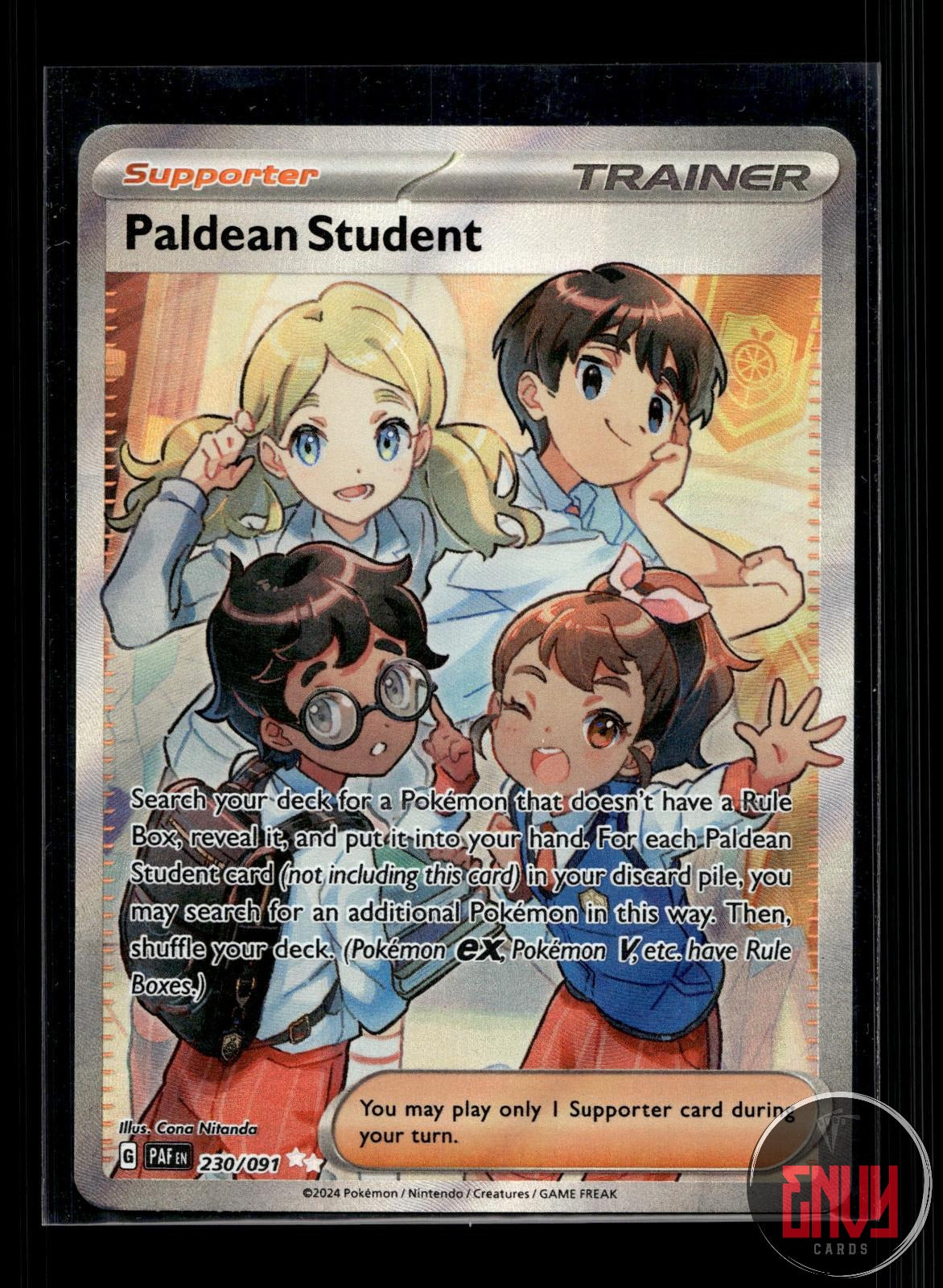 Paldean Student NM 230/091 UR Paldean Fates Pokemon Holo