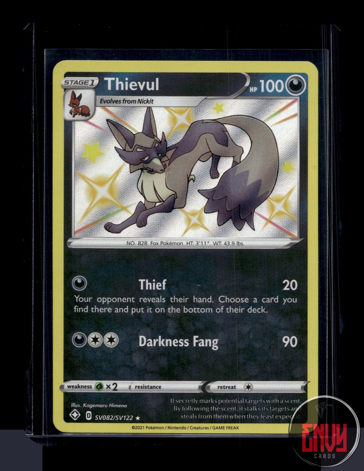 Thievul Near Mint SV082/SV122 Shiny Rare Shining Fates Shiny Vault Pokemon