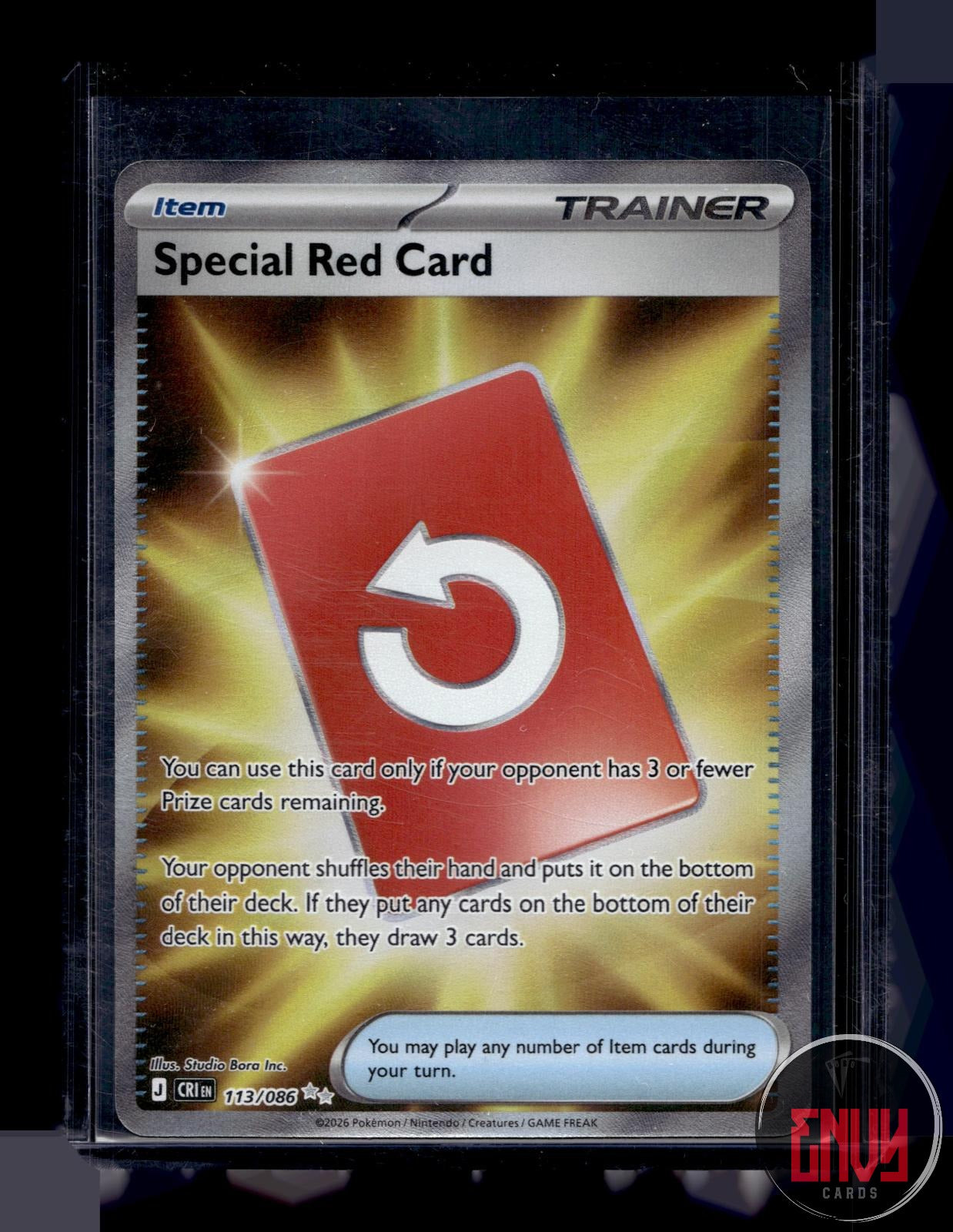 Special Red Card Near Mint 113/086 Ultra Rare Chaos Rising Pokemon Holo