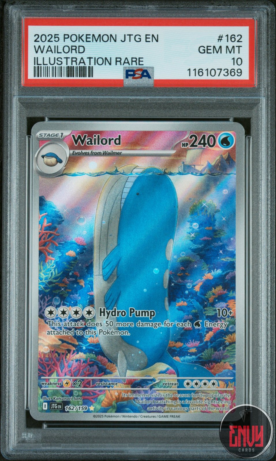 Wailord 162/159 Illustration Rare Journey Together Pokemon PSA 10
