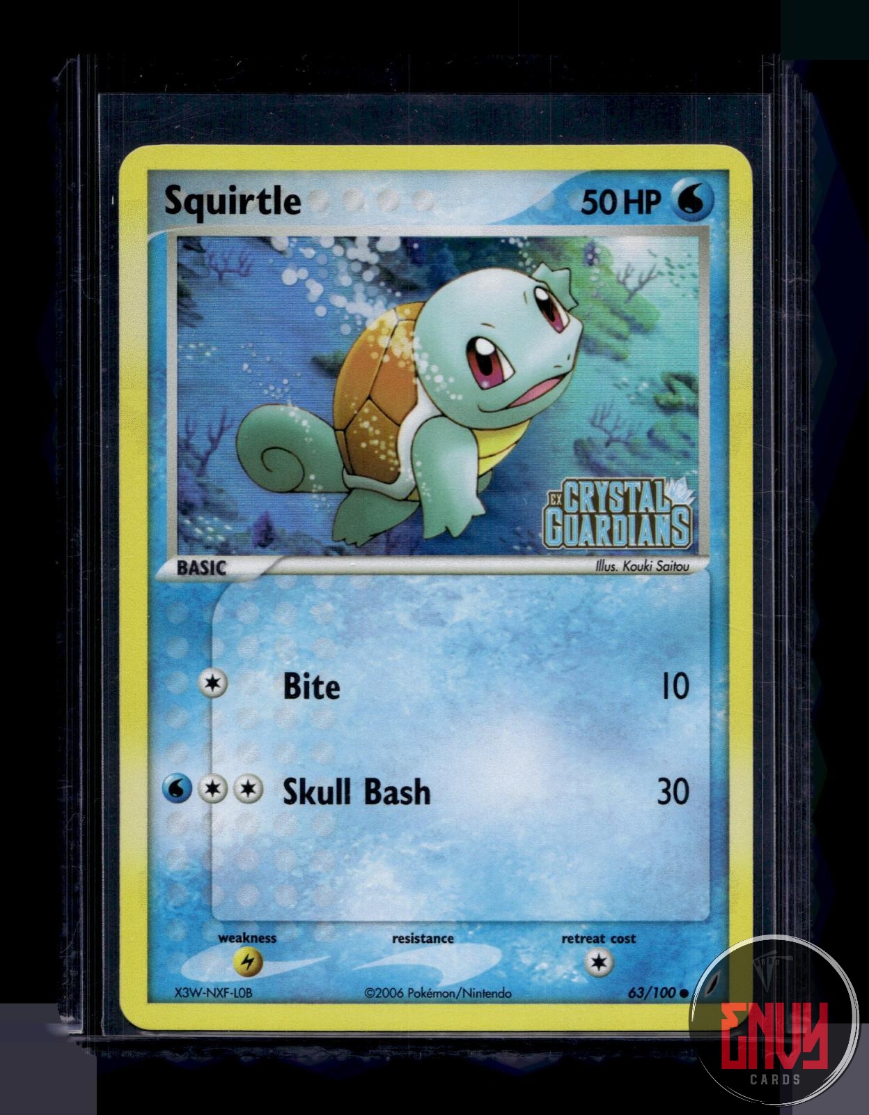 Squirtle Near Mint 63/100 Common Crystal Guardians Pokemon Reverse Holo