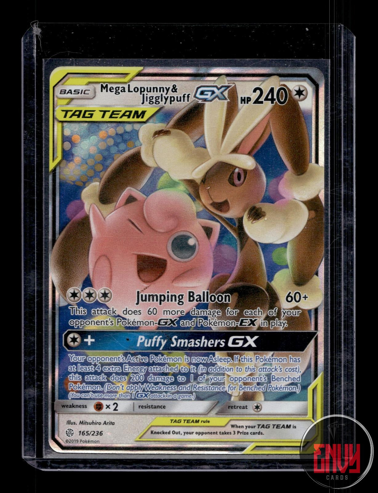 Mega Lopunny & Jigglypuff GX Near Mint 165/236 GX Rare Cosmic Eclipse Pokemon