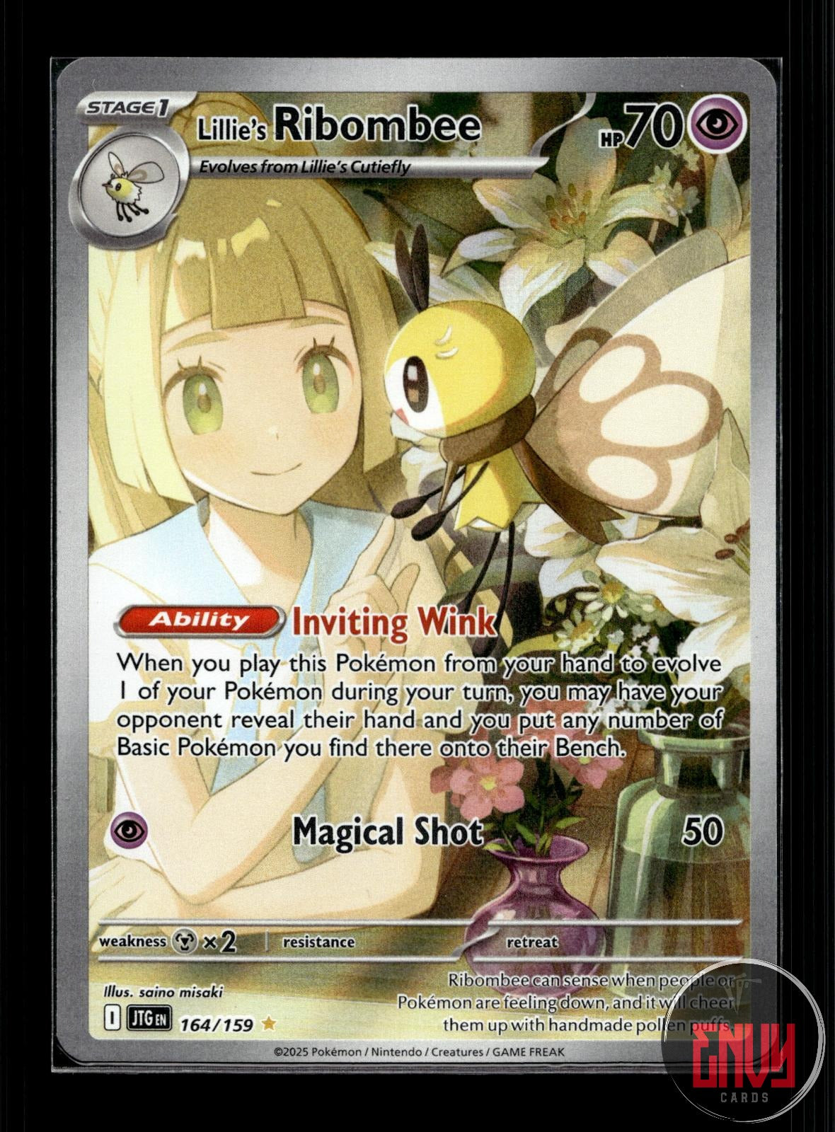 Lillie's Ribombee NM 164/159 IR Journey Together Pokemon Holo