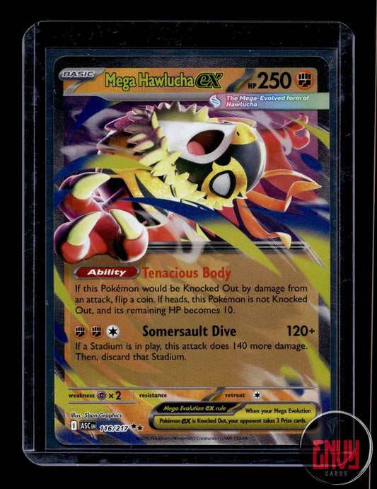 Mega Hawlucha ex Near Mint 116/217 Double Rare Ascended Heroes Pokemon