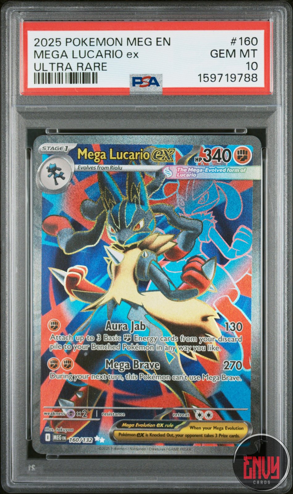 Mega Lucario EX 160/132 Ultra Rare Mega Evolution Pokemon PSA 10 Gem Mint