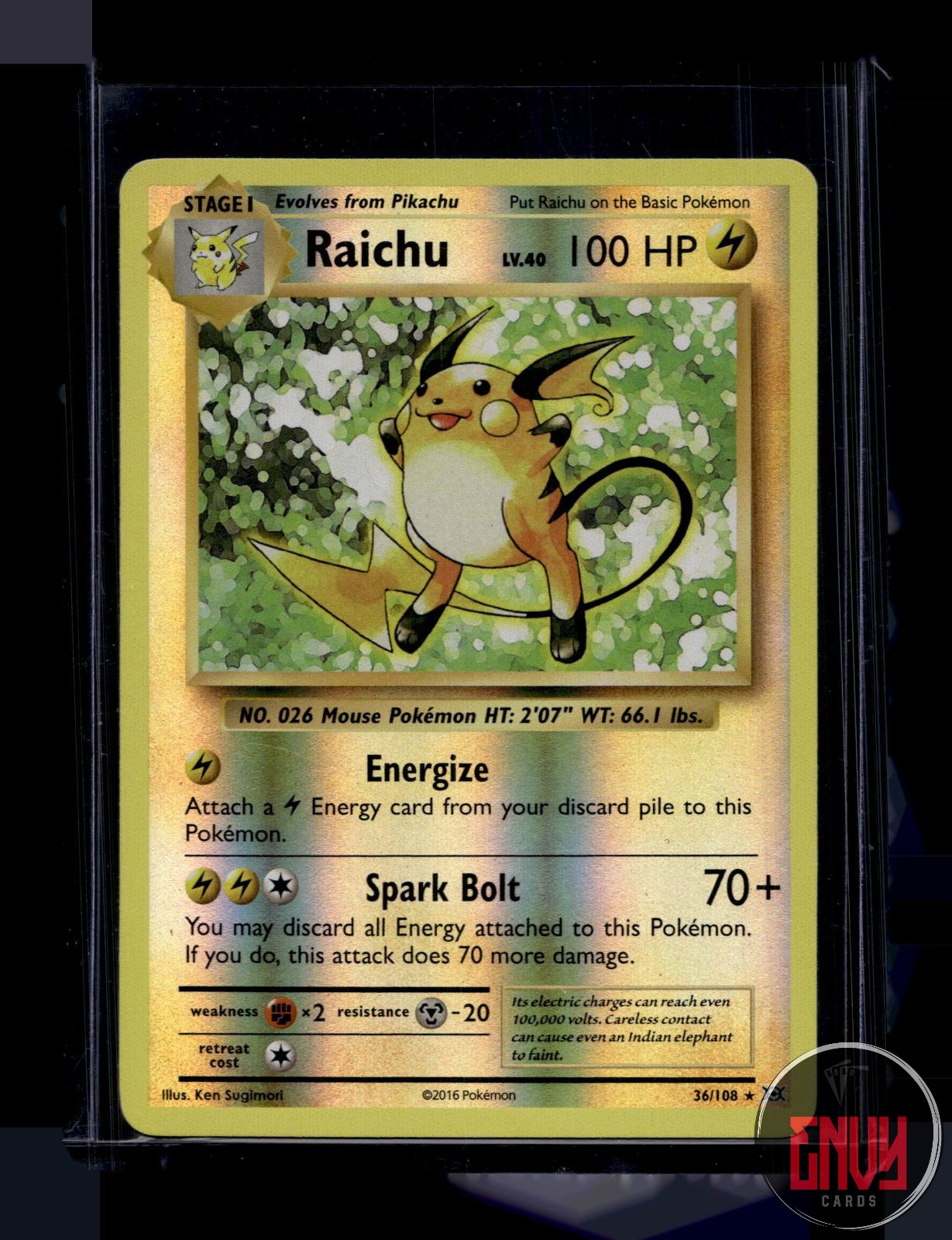 Raichu Lightly Played 36/108 Rare Evolutions Pokemon Reverse Holo