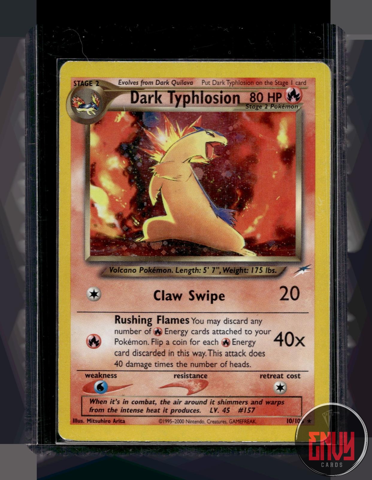 Dark Typhlosion Damaged 10/105 Rare Neo Destiny Pokemon Unlimited Holo