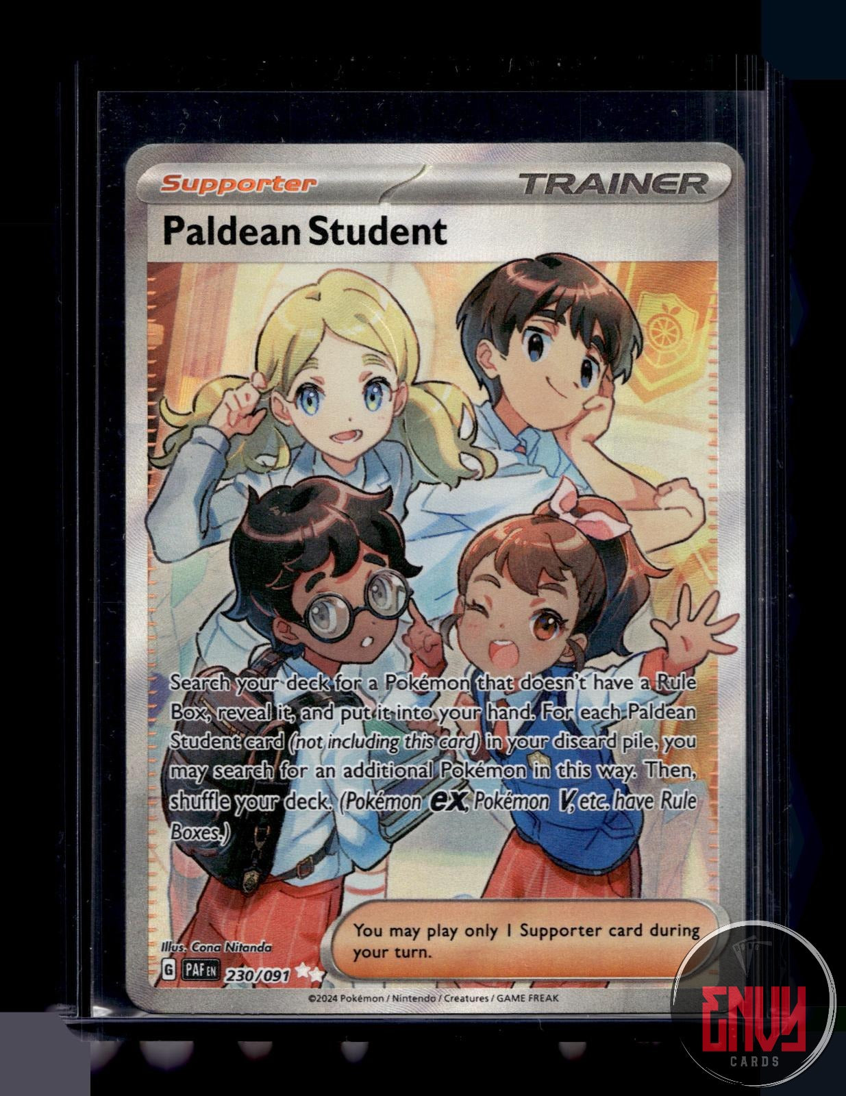 Paldean Student Near Mint 230/091 Ultra Rare Paldean Fates Pokemon Holo