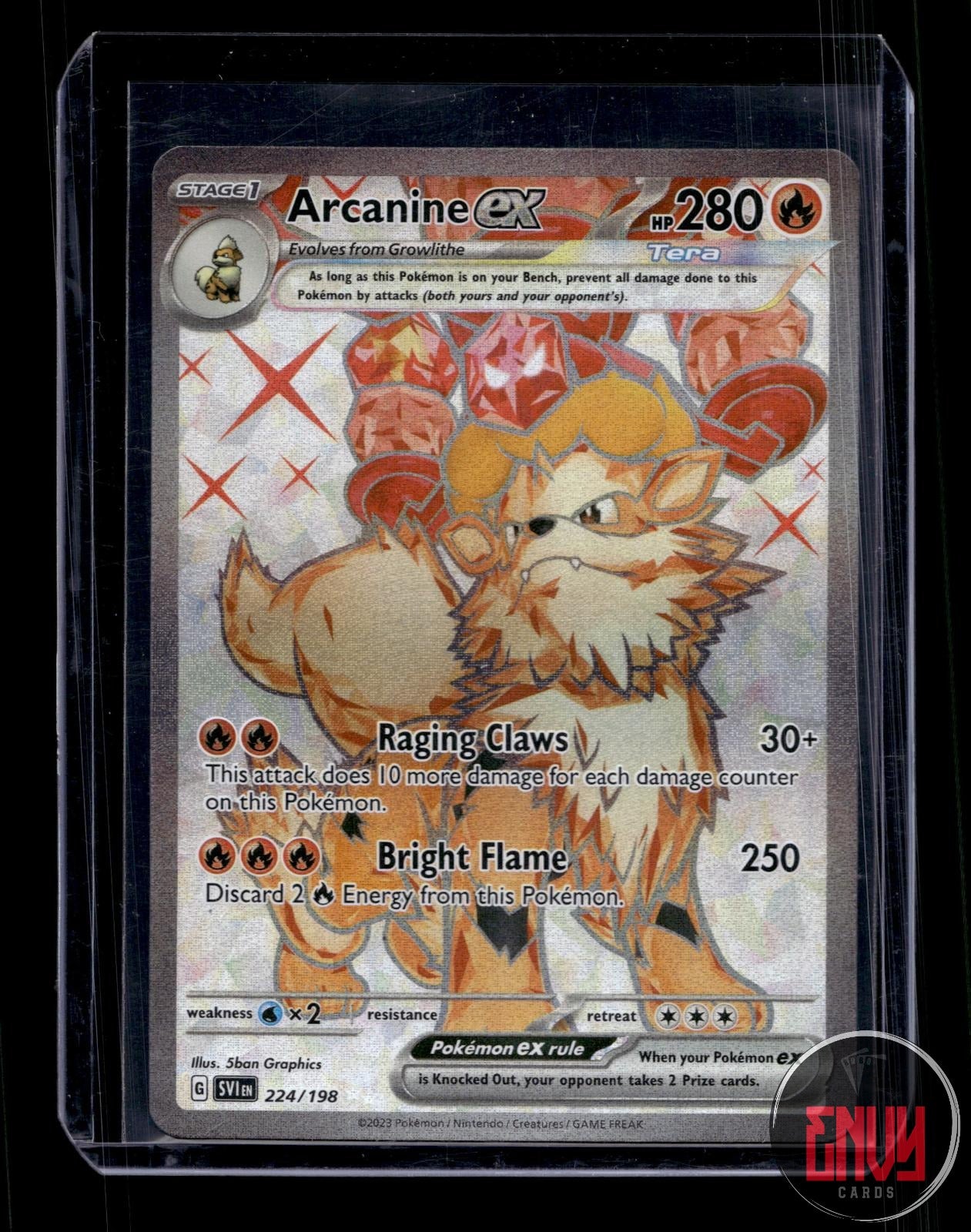 Arcanine ex Near Mint 224/198 Ultra Rare Scarlet & Violet Pokemon Holo