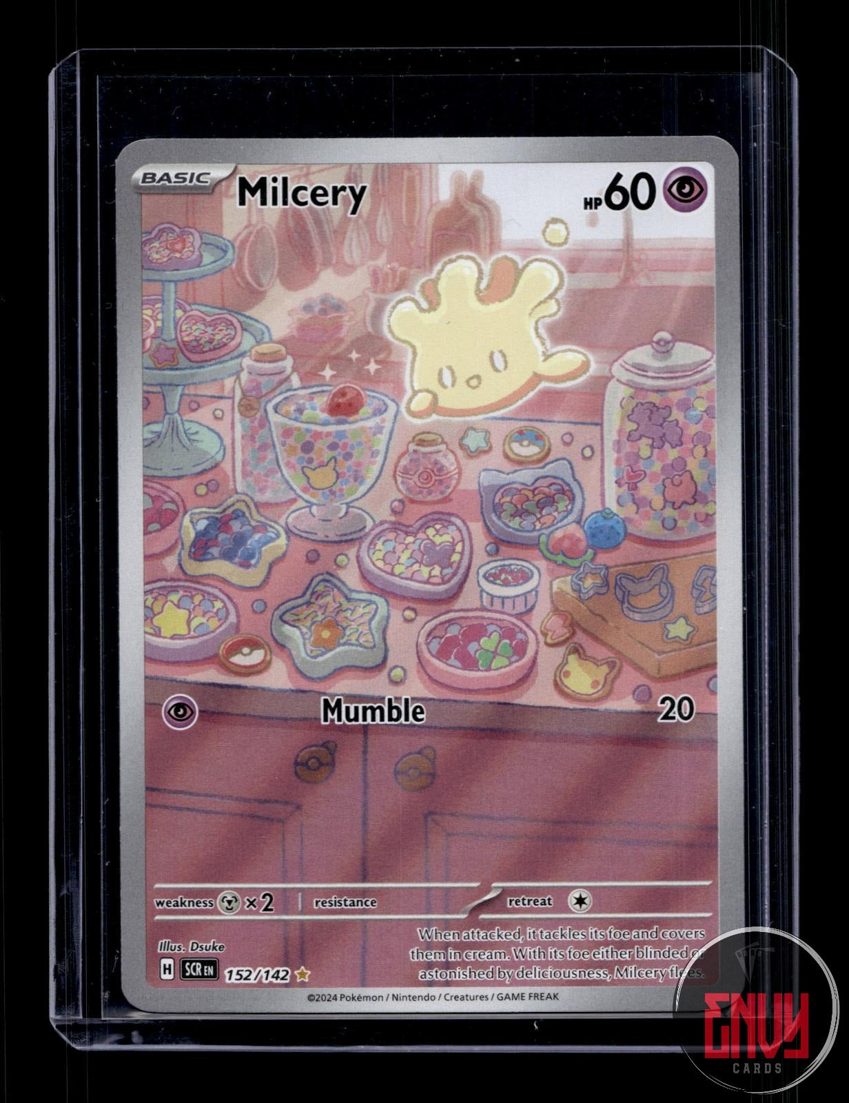 Milcery Near Mint 152/142 Illustration Rare Stellar Crown Pokemon Holo