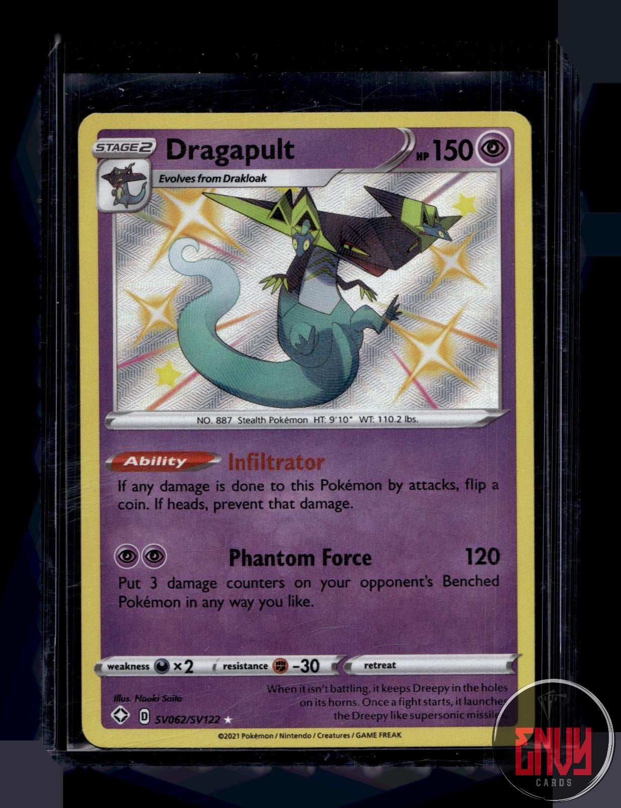 Dragapult NM SV062/SV122 Shiny Rare Shining Fates Shiny Vault Pokemon Holo
