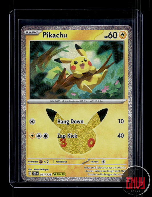 Pikachu NM 041/128 Pikachu Rare ME: 30th Celebration Pokemon Holo