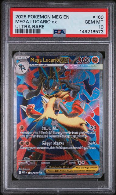 Mega Lucario ex UR Mega Evolutions 160/132 PSA 10