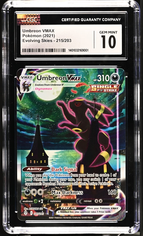 Umbreon VMAX SIR Evolving Skies 215/203 CGC 10 w/black slab guard