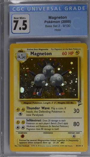 Magneton Holo Base Set 2 9/130 CGC 7.5 Blue Label
