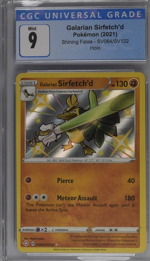 Galarian Sirfetch'd Baby Shiny Shining Fates SV064/SV122 CGC 9 Blue Label