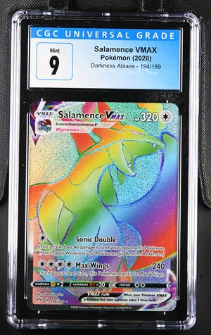 Salamence VMAX Rainbow Darkness Ablaze 194/189 CGC 9 Blue Label