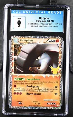 Donphan Celebrations Holo 107/123 CGC 9 Blue Label