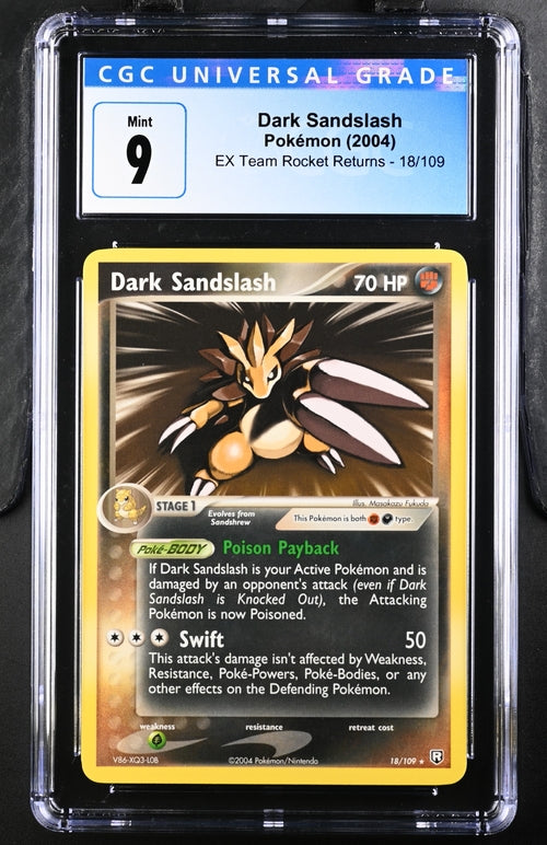Dark Sandslash Non Holo EX Team Rocket Returns 18/109 CGC 9