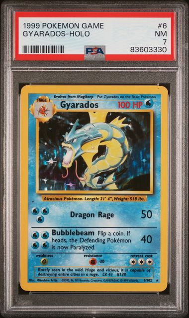 Gyarados Holo Base Set 6/102 1999 PSA 7