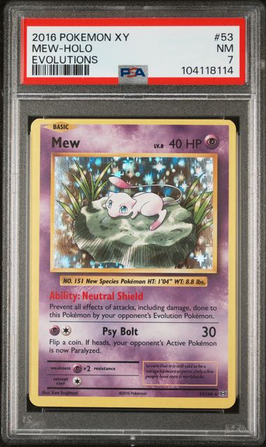 Mew Holo XY Evolutions 53/108 PSA 7