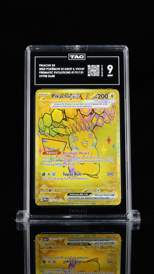 Pikachu EX HR Gold Prismatic Evolutions 179/131 TAG 9