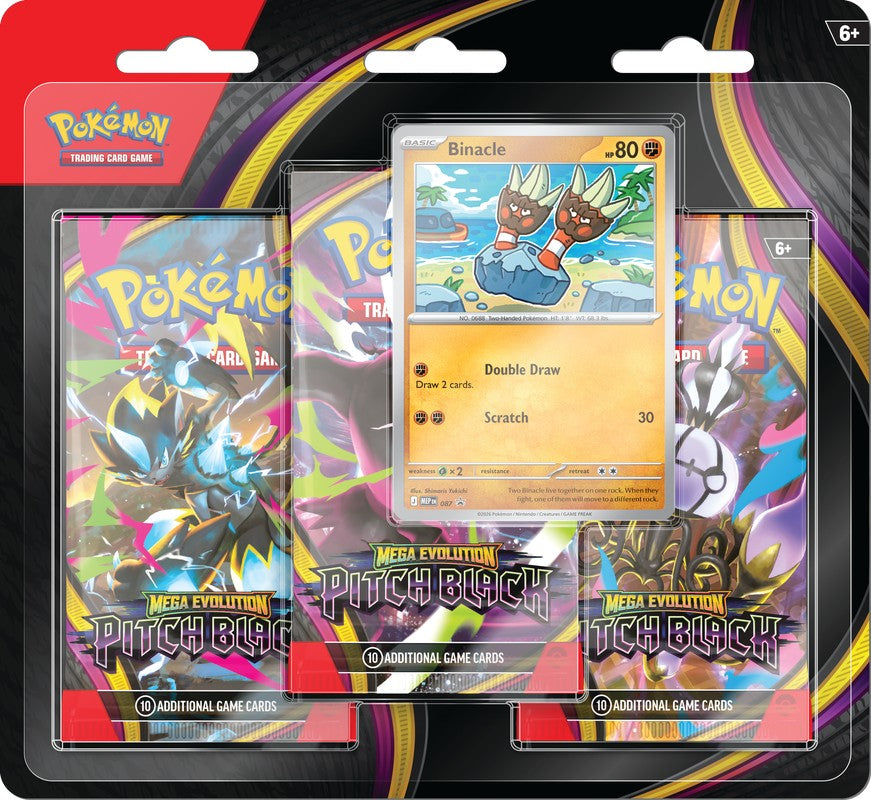 Pokemon TCG: Mega Evolution: Pitch Black ME05 3-Pack Blister
