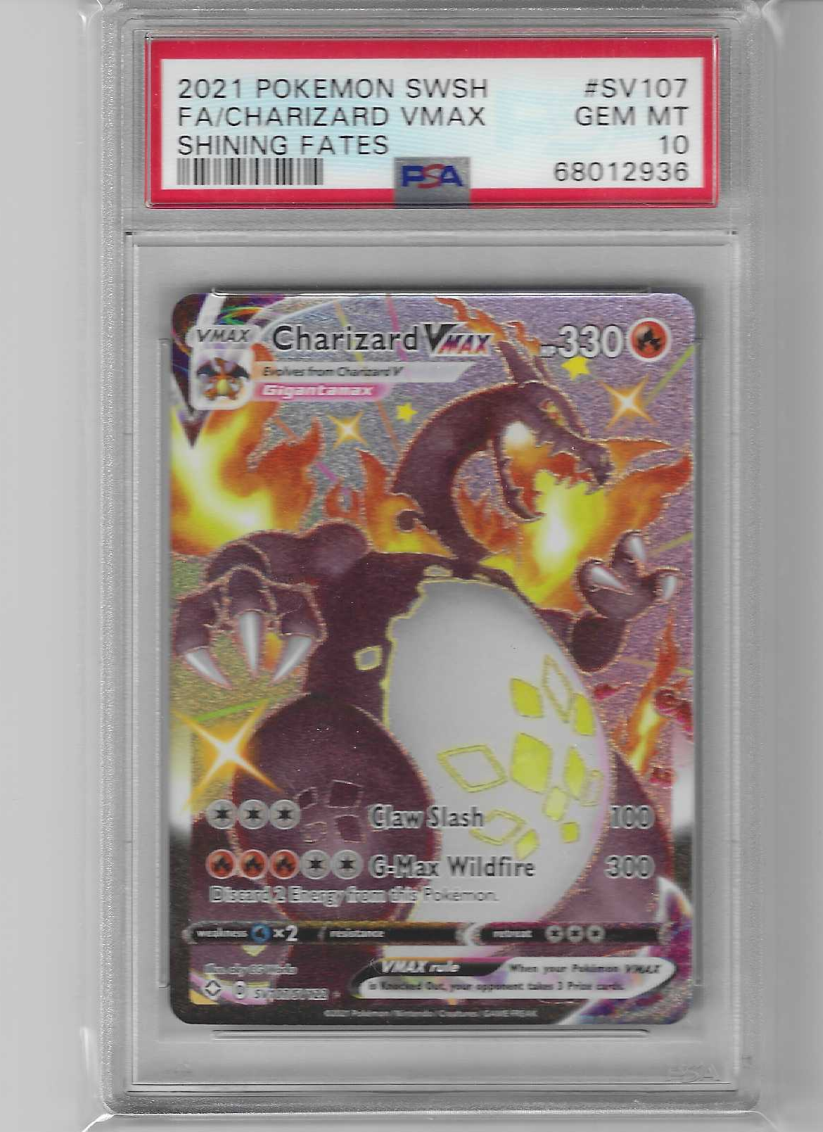 Charizard VMAX FA Shining Fates SV107/SV122 PSA 10