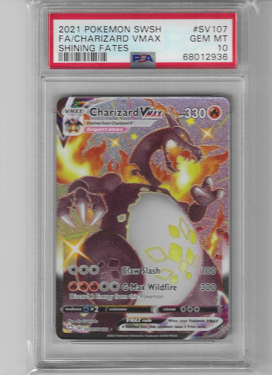 Charizard VMAX FA Shining Fates SV107/SV122 PSA 10