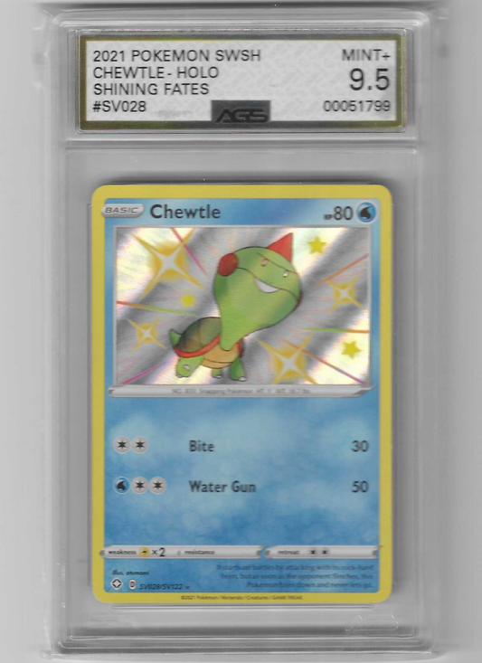 Chewtle Baby Shiny Shining Fates SV028/SV122 AGS 9.5