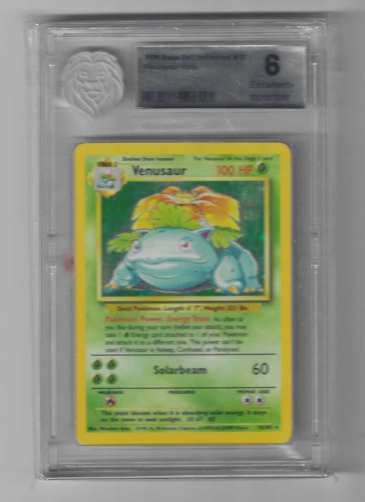 Venusaur Holo Base Set Unlimited 15/102 Koba Grading 6