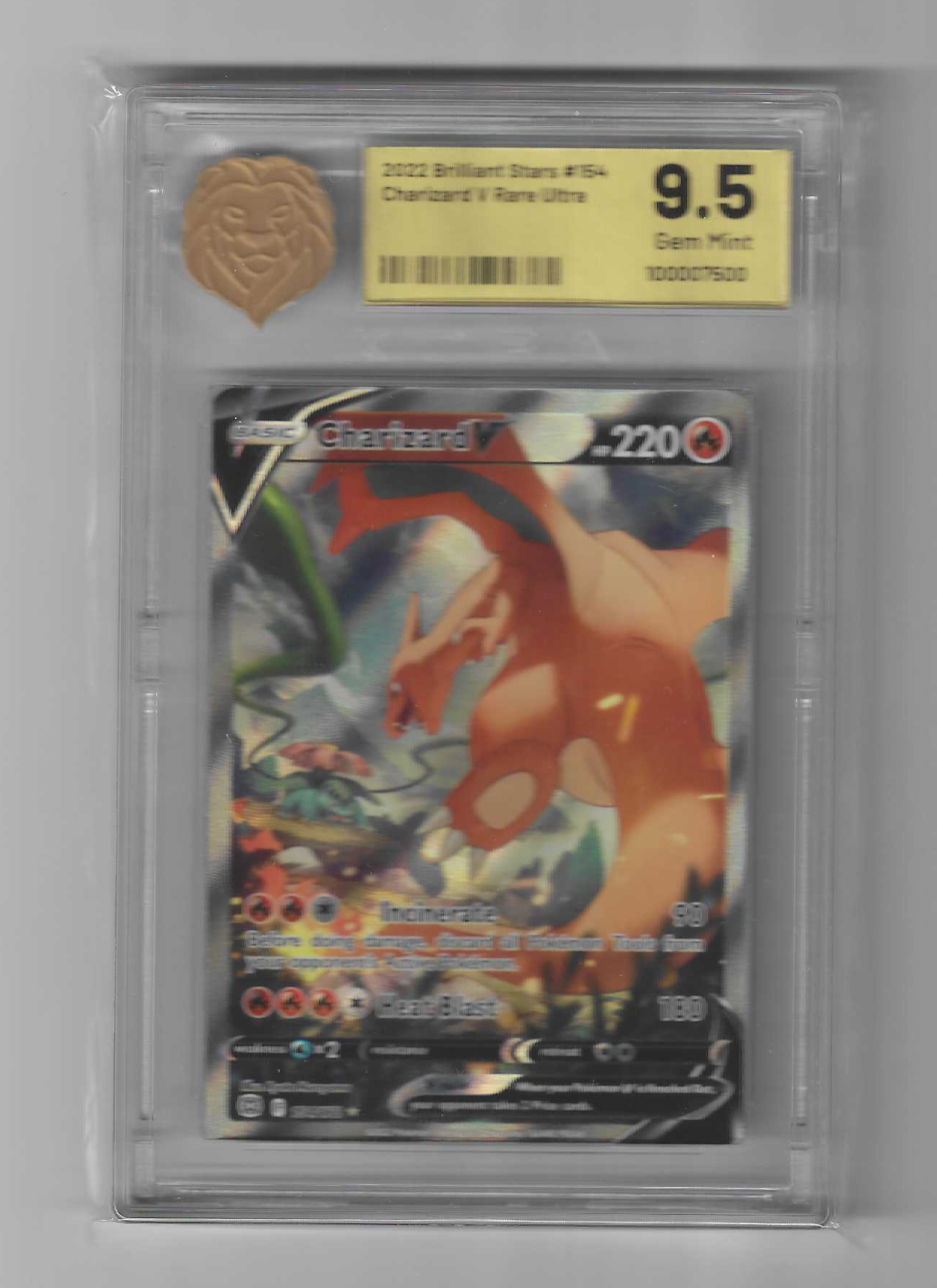 Charizard V Alt Art Brilliant Stars 154/172 Koba Grading 9.5