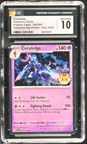 Ceruledge Pokemon Day Stamp Cosmo Holo 040/091 CGC 10