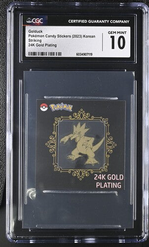 Golduck Pokemon Candy Stickers 24K Gold Plating (2023) Korean CGC 10