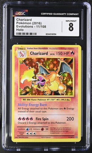 Charizard Holo XY Evolutions 11/108 CGC 8